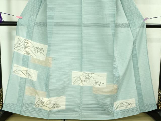 平和屋着物＊極上 夏物 訪問着 変わり絽 芒 すすき 空色地 銀彩 逸品 DZAA8381kh5