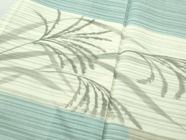 平和屋着物＊極上 夏物 訪問着 変わり絽 芒 すすき 空色地 銀彩 逸品 DZAA8381kh5