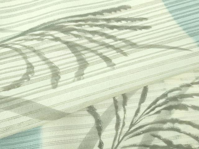 平和屋着物＊極上 夏物 訪問着 変わり絽 芒 すすき 空色地 銀彩 逸品 DZAA8381kh5