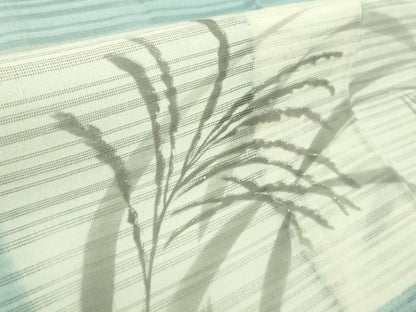平和屋着物＊極上 夏物 訪問着 変わり絽 芒 すすき 空色地 銀彩 逸品 DZAA8381kh5