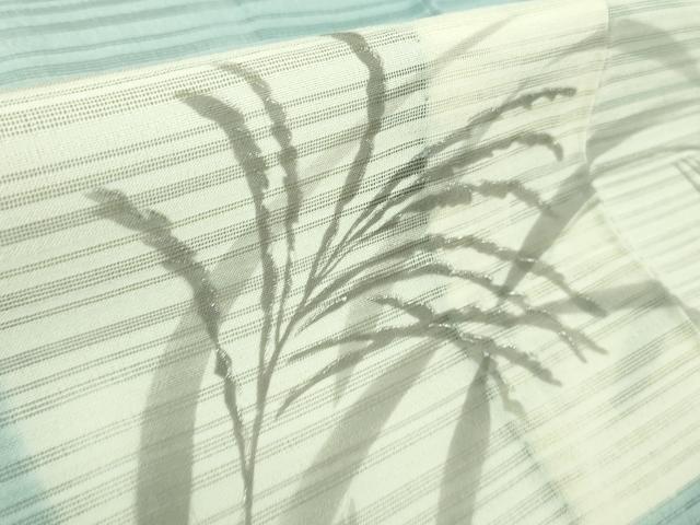 平和屋着物＊極上 夏物 訪問着 変わり絽 芒 すすき 空色地 銀彩 逸品 DZAA8381kh5