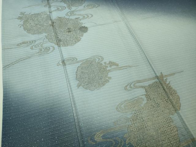 平和屋着物■極上　夏物　中国三大刺繍　スワトウ刺繍　汕頭刺繍　総刺繍　訪問着　絽　雪輪花文　暈し染め　逸品　未使用　DZAA8382kh5