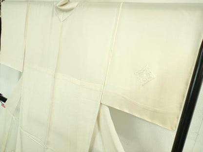 平和屋本店＊極上 夏物 訪問着 絽 銀駒刺繍 総刺繍 花菱文 象牙色地 暈し染め ロング丈 銀糸 逸品 未使用 DZAA8383kh5