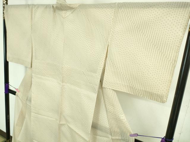 平和屋本店＊極上 夏物 本場大島紬 夏大島 7マルキ 斜線文 亜麻色地 逸品 DZAA8388kh5