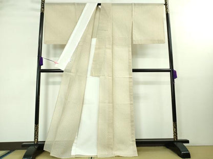 平和屋本店＊極上 夏物 本場大島紬 夏大島 7マルキ 斜線文 亜麻色地 逸品 DZAA8388kh5