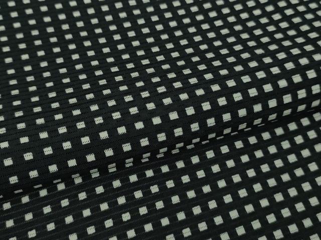 平和屋着物＊極上 夏物 小紋 絽 色紙並べ 黒×白 逸品 未使用 DZAA8391kh5