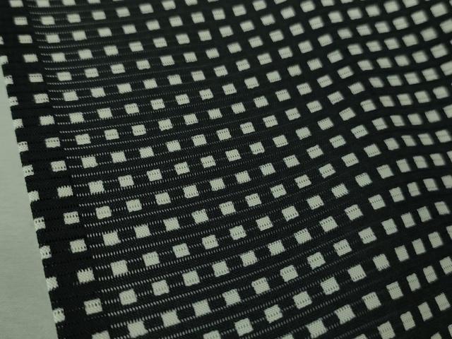 平和屋着物＊極上 夏物 小紋 絽 色紙並べ 黒×白 逸品 未使用 DZAA8391kh5