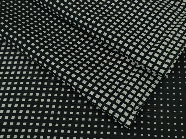 平和屋着物＊極上 夏物 小紋 絽 色紙並べ 黒×白 逸品 未使用 DZAA8391kh5