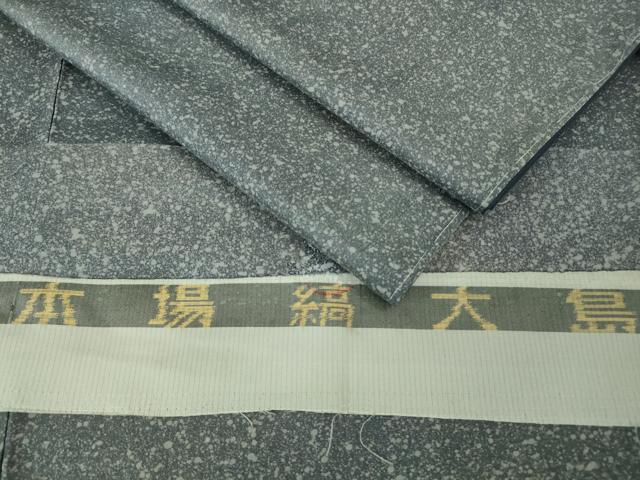 平和屋着物●極上　男性　本場縞大島紬　染大島　キングサイズ　反端付き　逸品　未使用　DZAA8393kh5
