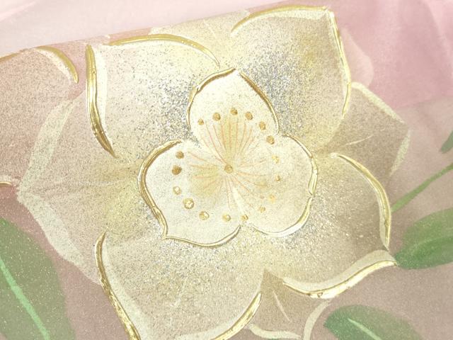 平和屋本店＊極上 夏物 お引きずり・お引き摺り・引き振袖 オーガンジー 舞花文 暈し染め 金銀彩 洗える着物 逸品 DZAA8396kh5