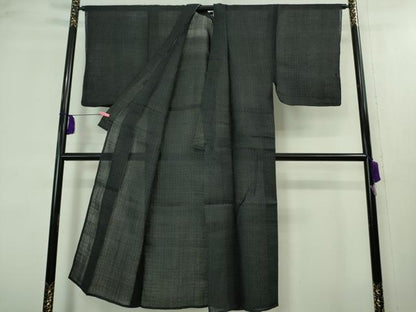 平和屋本店■極上　夏物　男性　重要無形文化財　本場宮古上布　苧麻　濃藍色地　逸品　DZAA8403kh5