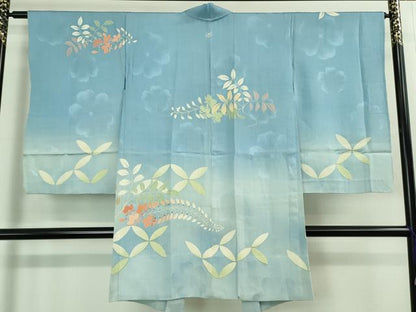 平和屋着物■極上　アンティーク　大正ロマン　長羽織　単衣　草花文　暈し染め　逸品　DZAA8408kh5