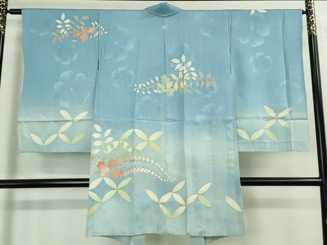 平和屋着物■極上　アンティーク　大正ロマン　長羽織　単衣　草花文　暈し染め　逸品　DZAA8408kh5