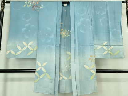 平和屋着物■極上　アンティーク　大正ロマン　長羽織　単衣　草花文　暈し染め　逸品　DZAA8408kh5