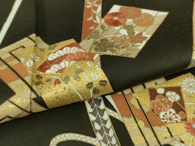 平和屋本店■極上　銀座きしや　訪問着　駒刺繍　源氏香　蔓帯花文　千歳茶色地　金彩　たとう紙付き　逸品　未使用　DZAA8410kh5