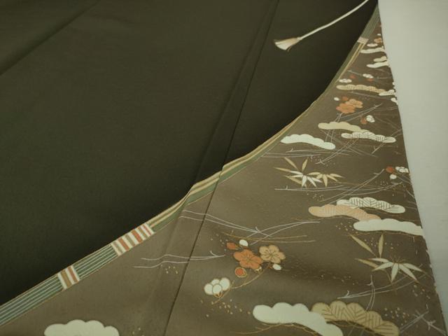 平和屋本店■極上　銀座きしや　訪問着　駒刺繍　源氏香　蔓帯花文　千歳茶色地　金彩　たとう紙付き　逸品　未使用　DZAA8410kh5