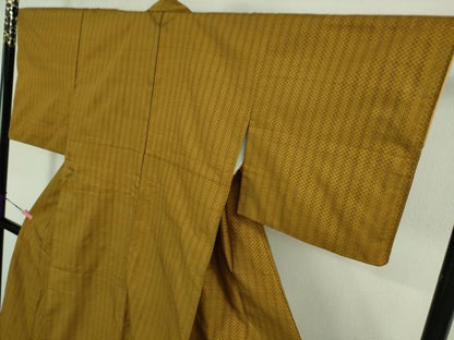 平和屋本店●極上　本場黄八丈　市松綾織　紬　間道　逸品　DZAA8420kh5
