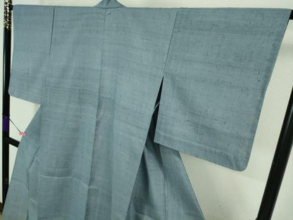 平和屋着物▽極上 染織の名門 しょうざん 生紬 単衣 色無地 青藤色 逸品 未使用 DZAA8421kh5