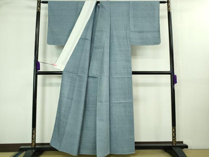 平和屋着物▽極上 染織の名門 しょうざん 生紬 単衣 色無地 青藤色 逸品 未使用 DZAA8421kh5
