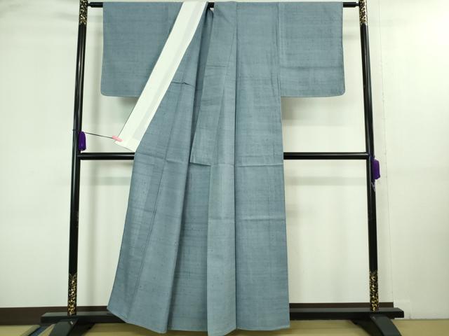 平和屋着物▽極上 染織の名門 しょうざん 生紬 単衣 色無地 青藤色 逸品 未使用 DZAA8421kh5