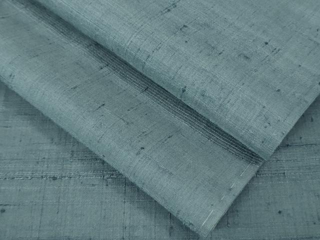 平和屋着物▽極上 染織の名門 しょうざん 生紬 単衣 色無地 青藤色 逸品 未使用 DZAA8421kh5