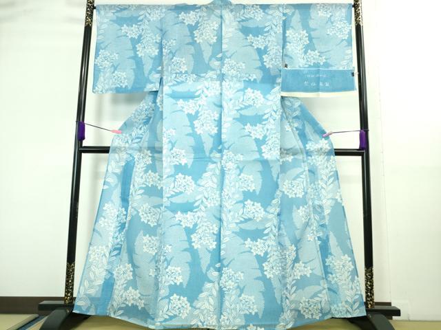 平和屋本店■極上　夏物　竺仙　絹紅梅　浴衣　桔梗　反端付き　逸品　DZAA8427kh5
