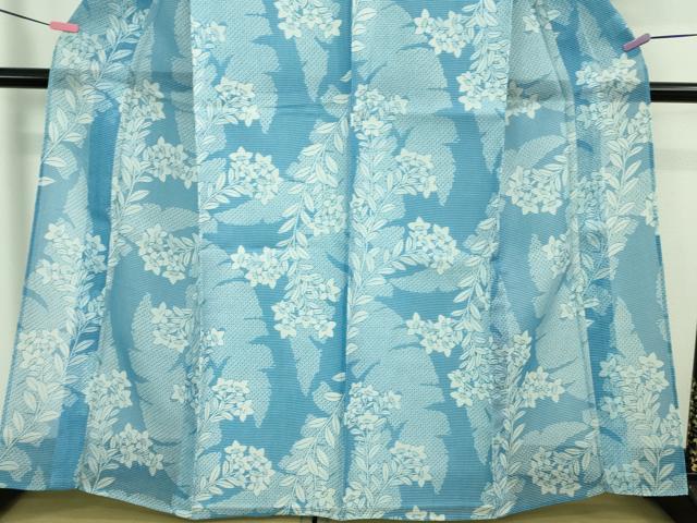 平和屋本店■極上　夏物　竺仙　絹紅梅　浴衣　桔梗　反端付き　逸品　DZAA8427kh5