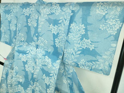 平和屋本店■極上　夏物　竺仙　絹紅梅　浴衣　桔梗　反端付き　逸品　DZAA8427kh5