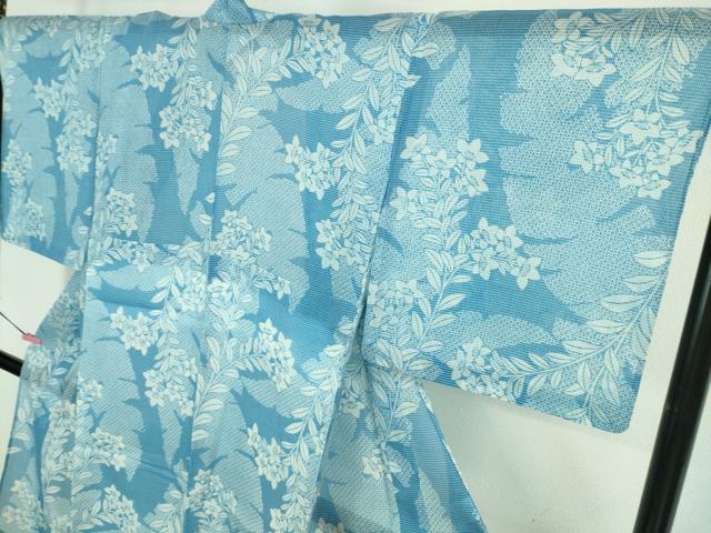 平和屋本店■極上　夏物　竺仙　絹紅梅　浴衣　桔梗　反端付き　逸品　DZAA8427kh5