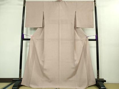 平和屋着物■極上　夏物　江戸小紋　絽　両面染　鮫小紋柄　薄柿色×白　逸品　DZAA8431kh5
