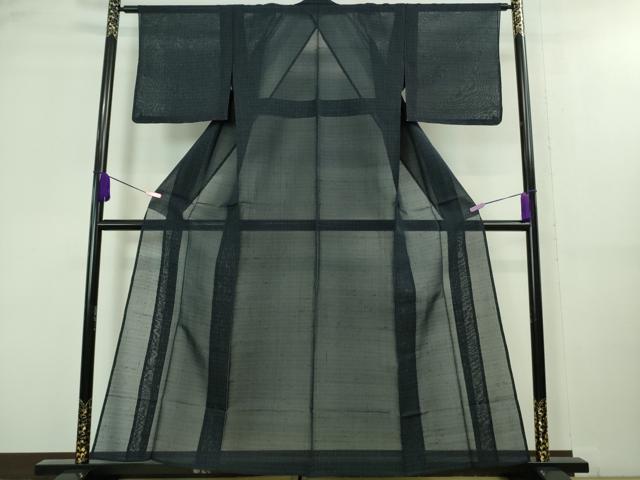 平和屋着物＊極上 夏物 紗紬 間道 濃紺地 逸品 未使用 DZAA8433kh5