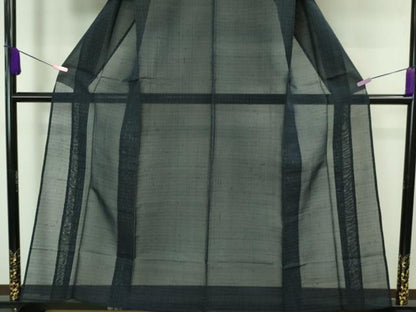 平和屋着物＊極上 夏物 紗紬 間道 濃紺地 逸品 未使用 DZAA8433kh5