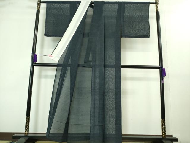 平和屋着物＊極上 夏物 紗紬 間道 濃紺地 逸品 未使用 DZAA8433kh5
