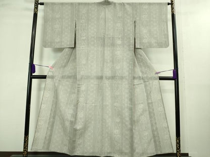 平和屋着物＊極上 夏物 結城紬 夏結城 100亀甲 麻の葉 花唐草間道 逸品 DZAA8437kh5