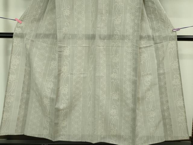 平和屋着物＊極上 夏物 結城紬 夏結城 100亀甲 麻の葉 花唐草間道 逸品 DZAA8437kh5