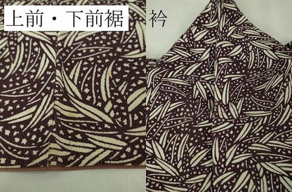 平和屋本店■極上　浦野理一　型染　小紋　葉尽くし　鬼しぼ縮緬　逸品　DZAA8444kh5