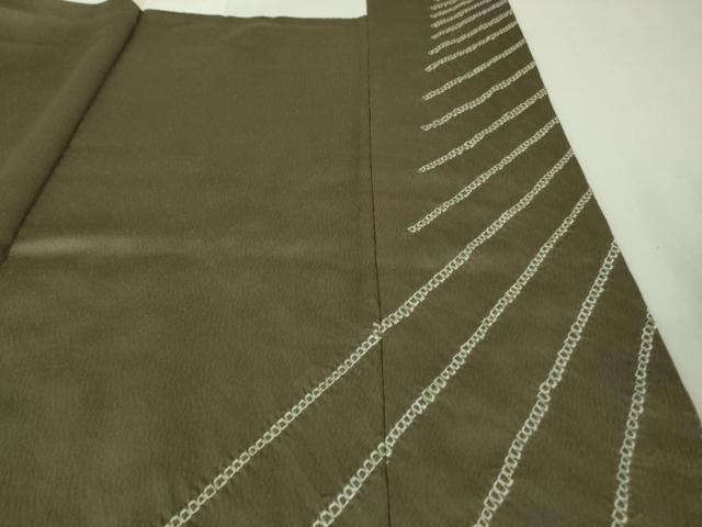 平和屋本店■極上　銀座きしや　訪問着　駒刺繍　絞り　宝尽くし花文　海松茶色地　金彩　たとう紙付き　逸品　未使用　DZAA8453kh5