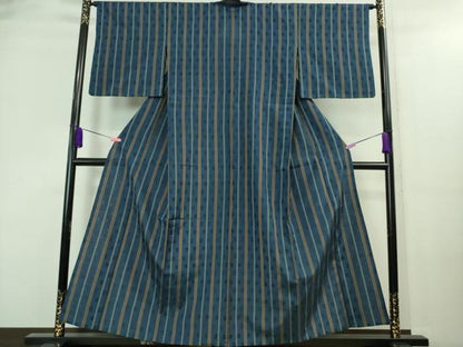 平和屋本店＊希少　沖縄県最高級織物　夏物　首里花倉織　首里織　花織・絽織・紗織　紺色地　逸品　DZAA8474kh6