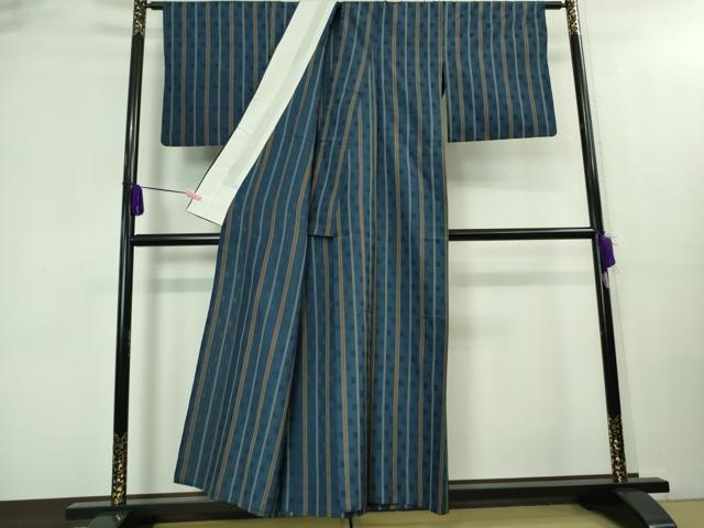 平和屋本店＊希少　沖縄県最高級織物　夏物　首里花倉織　首里織　花織・絽織・紗織　紺色地　逸品　DZAA8474kh6