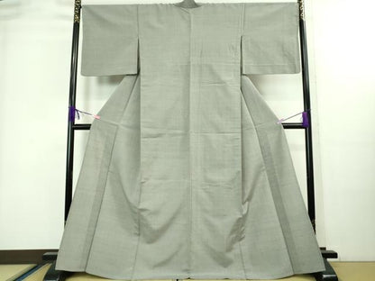 平和屋本店■希少　士乎路紬　単衣　色無地　蝋色　証紙付き　逸品　DZAA8485kh5
