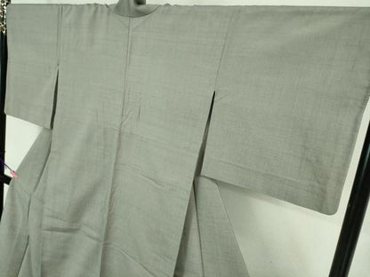平和屋本店■希少　士乎路紬　単衣　色無地　蝋色　証紙付き　逸品　DZAA8485kh5