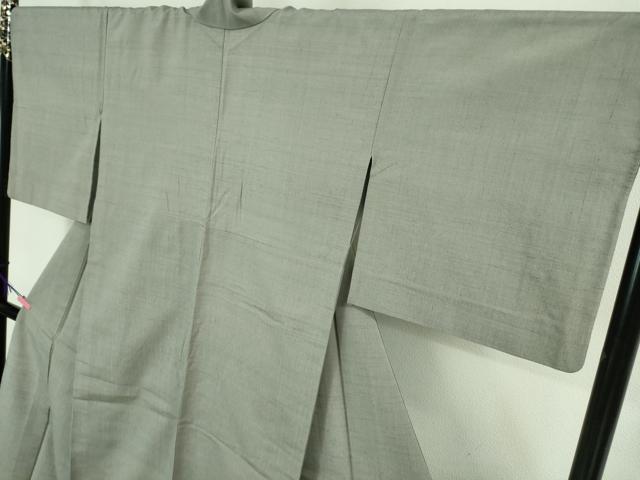 平和屋本店■希少　士乎路紬　単衣　色無地　蝋色　証紙付き　逸品　DZAA8485kh5