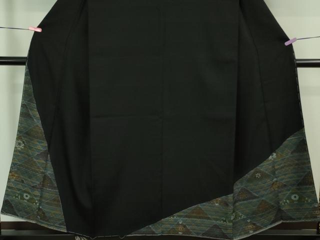 平和屋着物■極上　訪問着　お召地　名物裂切嵌　黒地　逸品　未使用　DZAA8492kh5