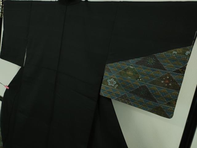 平和屋着物■極上　訪問着　お召地　名物裂切嵌　黒地　逸品　未使用　DZAA8492kh5