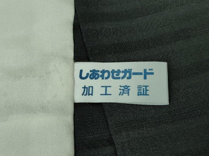 平和屋着物▽極上 お召 単衣 よろけ縞 黒地 逸品 未使用 DZAA8496kh5