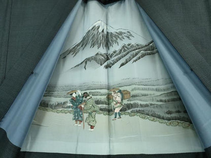 平和屋着物■極上　男性　本場大島紬　アンサンブル　長羽織　100亀甲　総詰め　逸品　DZAA8522kh5