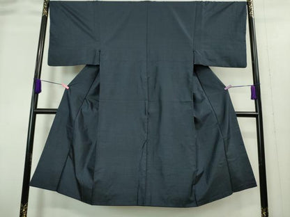 平和屋着物●極上　男性　お召　アンサンブル　亀甲柄　濃藍色地　逸品　DZAA8543kh5