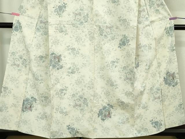 平和屋本店■極上　名門 藤娘きぬたや 藤娘大島しぼり　本場大島紬　スワトウ刺繍　恵大島　白恵泥　7マルキ　証紙付き　逸品　DZAA8548kh5