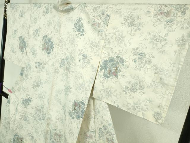 平和屋本店■極上　名門 藤娘きぬたや 藤娘大島しぼり　本場大島紬　スワトウ刺繍　恵大島　白恵泥　7マルキ　証紙付き　逸品　DZAA8548kh5