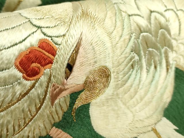 平和屋着物●極上　アンティーク　大正ロマン　丸帯　引き抜き帯　総手刺繍　鳳凰　龍　金糸　逸品　DZAA8551kh5
